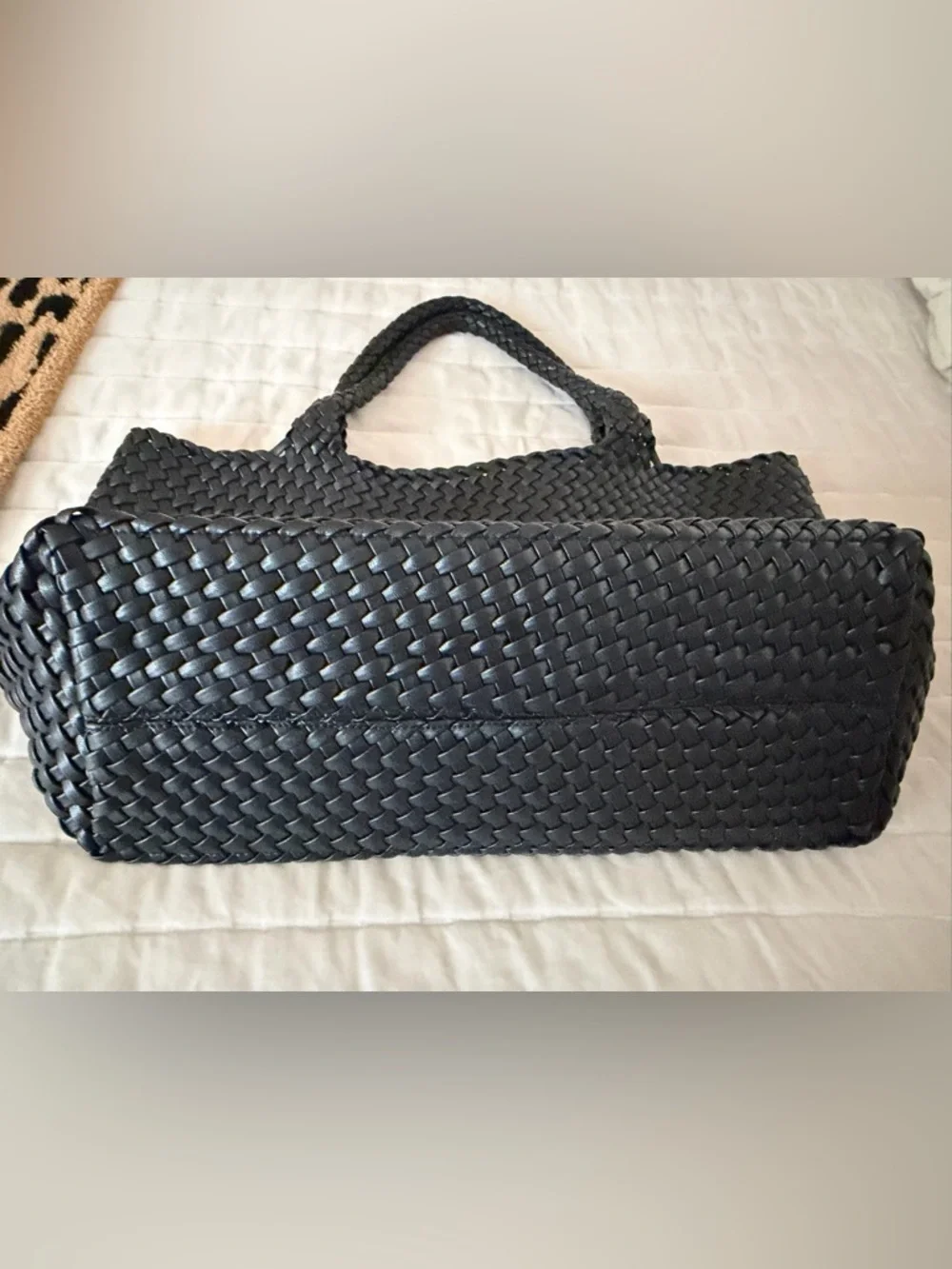 Black Woven Tote Bag - Classic Women's Handbag